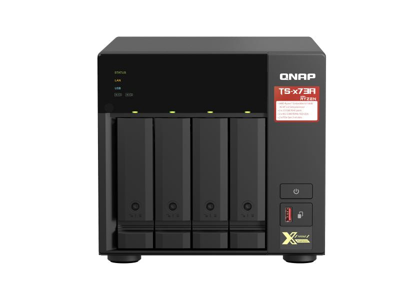 QNAP TS-473A-8G 4 Bay NAS 8G DDR4 AMD V1500B quad-core 2.2 GHz processor 2x M.2 2280 PCIe Gen3 x1 slots Hot-swappable 3xUSB 3.2 3YR WTY QNAP TS-473A-8G 4 Bay NAS 8G DDR4 AMD V1500B quad-core 2.2 GHz processor 2x M.2 2280 PCIe Gen3 x1 slots Hot-swappable 3xUSB 3.2 3YR WTY